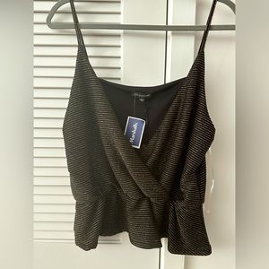 Black and Gold Peplum Top